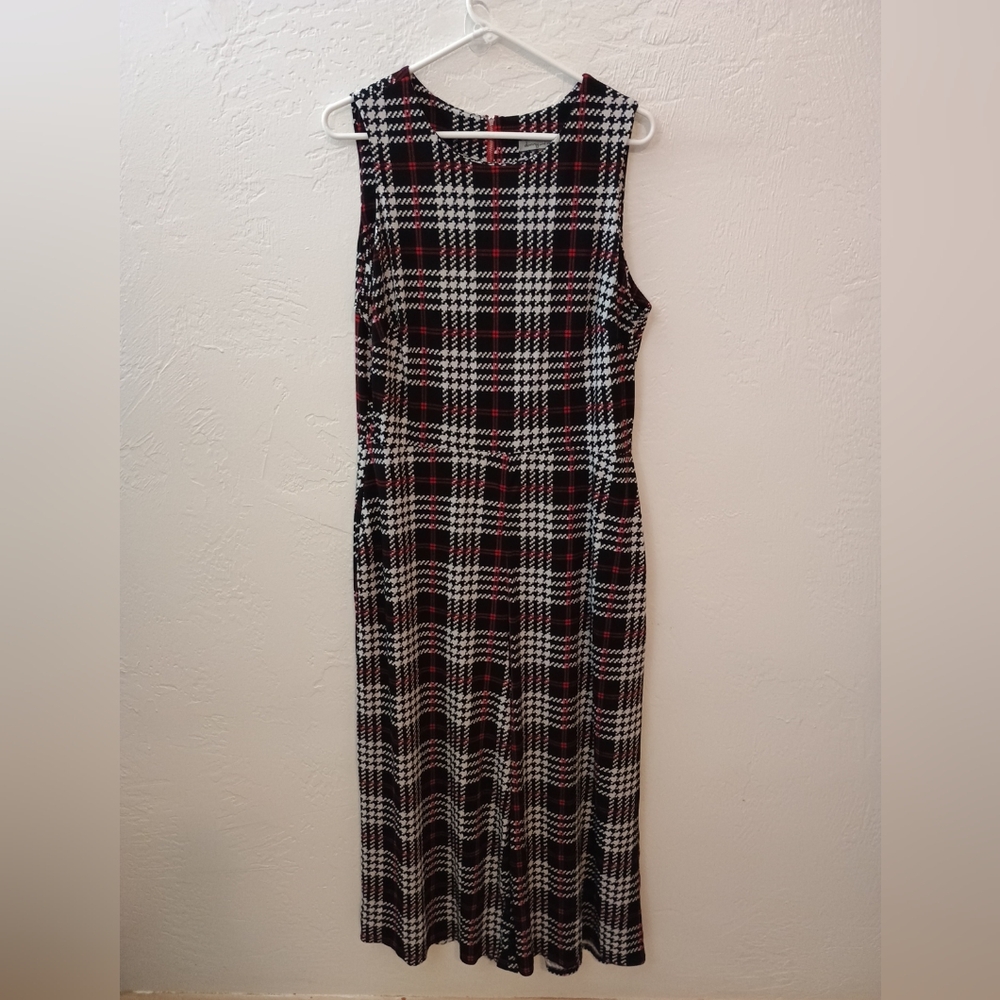 Danny & Nicole Women's Size 10 Multicolor Plaid Sleeveless  Jumpsuit